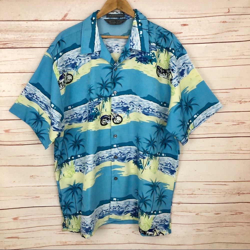 South Pole Hawaiian Biker Shirt